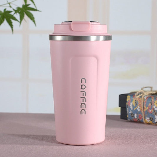 Smart Version Double Stainless steel 304 Coffee Mug Car Thermos Mug Travel Thermo Cup, 380ml White, 380ml Black, 380ml Green, 380ml Blue, 380ml Pink, 510ml White, 510ml Black, 510ml Green, 510ml Blue, 510ml Pink
