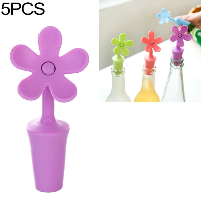 5 PCS Silicone Wine Stopper Flower Beer Stopper