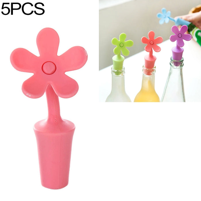 5 PCS Silicone Wine Stopper Flower Beer Stopper