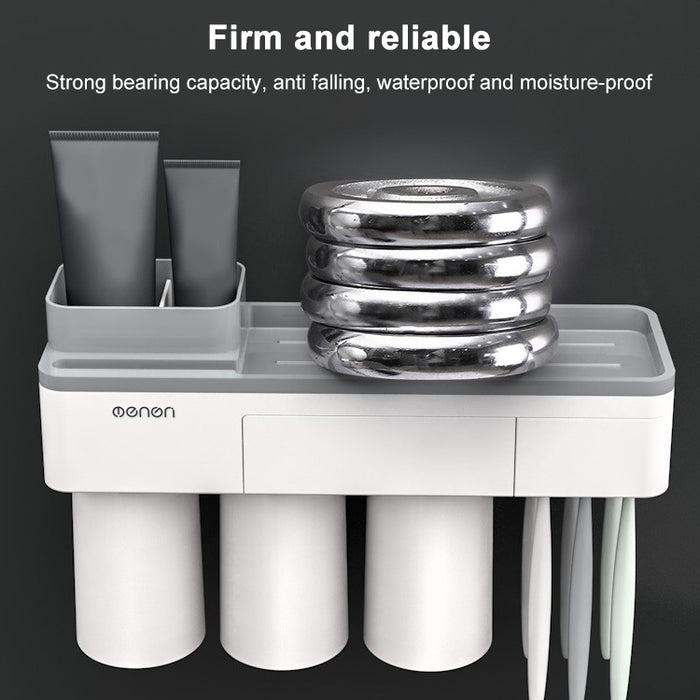 Free Punching Toothbrush Holder Set Bathroom Shelf