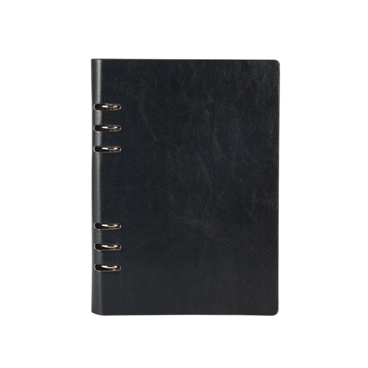 Business Notepad Loose Leaf Replaceable Inner Notebook Thickened Diary Book, A5 Black, A5 Red