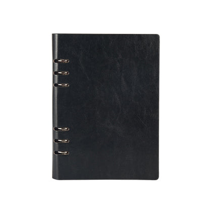 Business Notepad Loose Leaf Replaceable Inner Notebook Thickened Diary Book, A5 Black, A5 Red