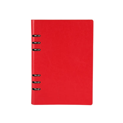 Business Notepad Loose Leaf Replaceable Inner Notebook Thickened Diary Book, A5 Black, A5 Red