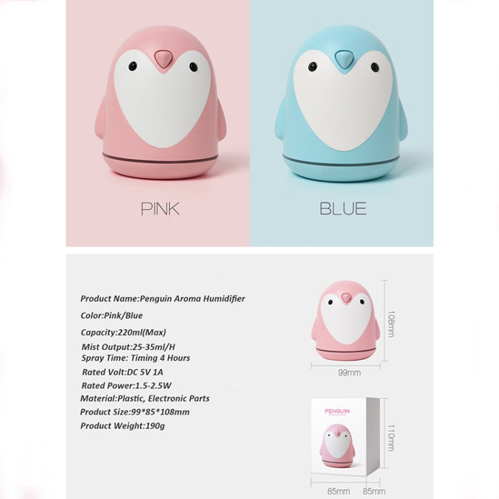 220ml Aroma Humidifier Cute Penguin USB Air Diffuser Home Office Car Mist Maker Air Purifier