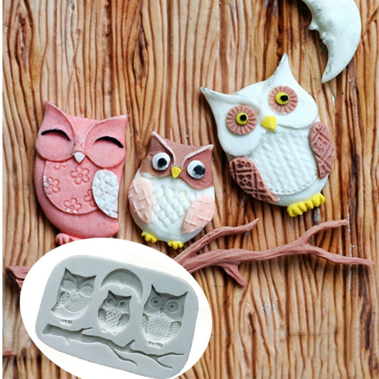 Owl Fondant Mold Cake Decoration Diy Dry Pais Chocolate Silicone Mold