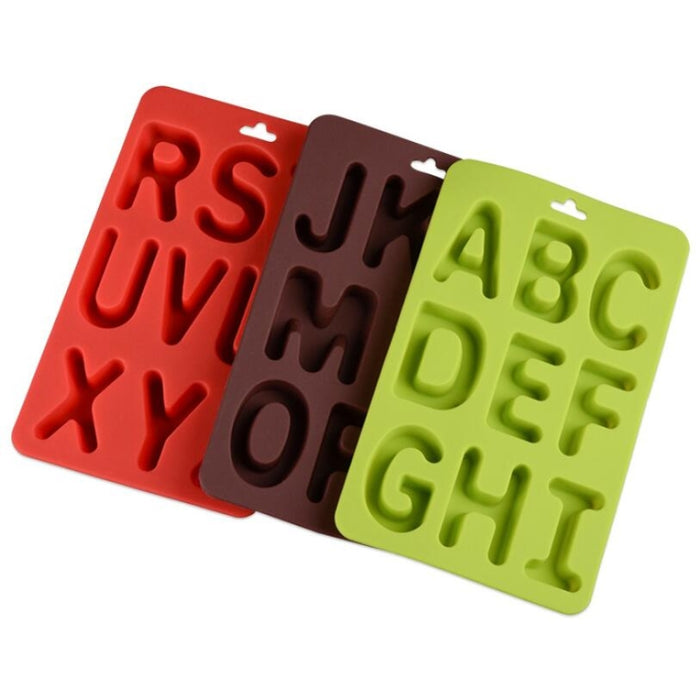 3 PCS/Set Large Capital English Alphabet Silicone Cake Molds