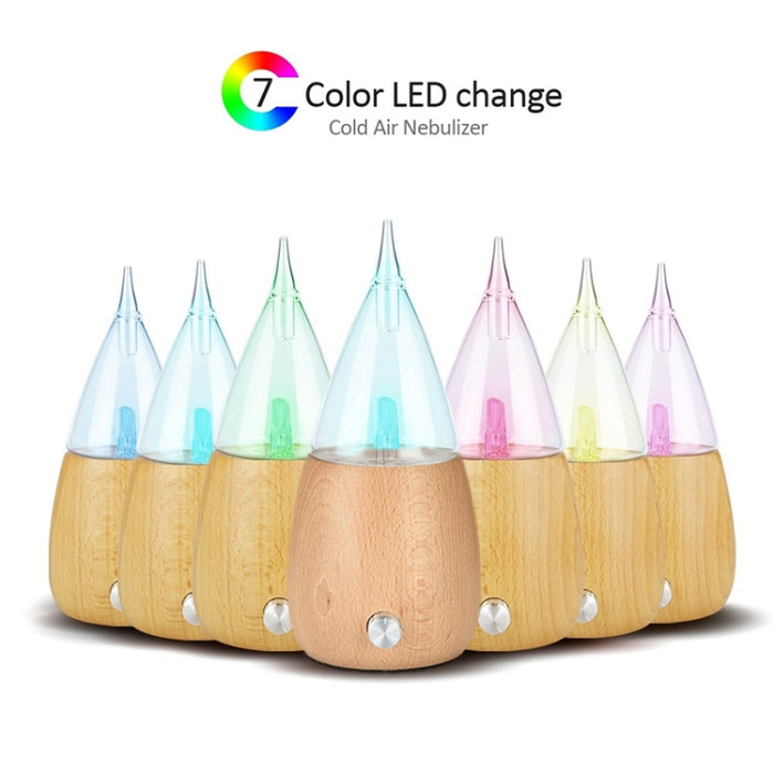 Waterless Diffuser Essential Oil Spray Wood Glass Aromatherapy Air Humidifier