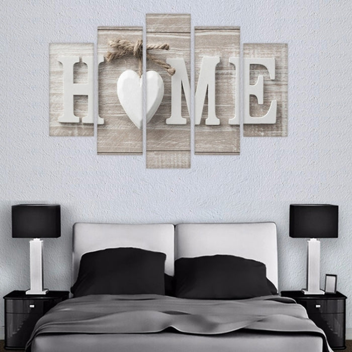 5 PCS Canvas Printing Love HOME Frameless Wall Art Pictures for Home Living Room Bedroom Decoration