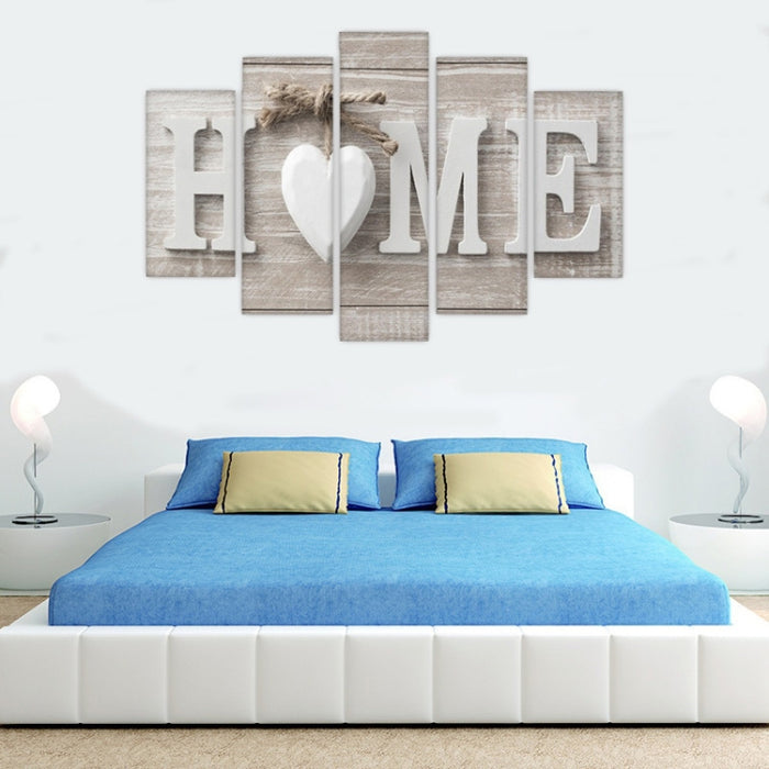 5 PCS Canvas Printing Love HOME Frameless Wall Art Pictures for Home Living Room Bedroom Decoration