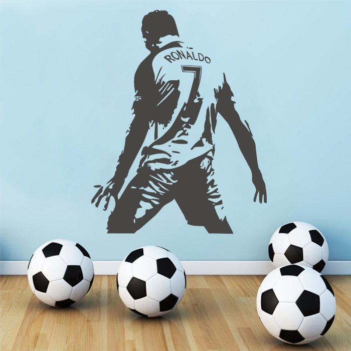 Football Player Action Silhouette Student Dormitory Bedroom Decoration Wall Sticker