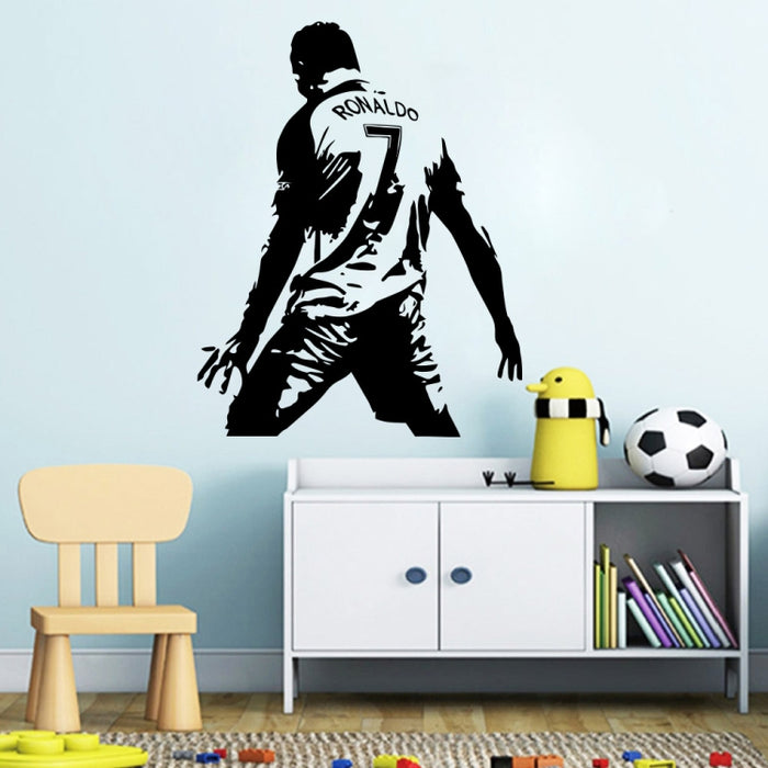 Football Player Action Silhouette Student Dormitory Bedroom Decoration Wall Sticker