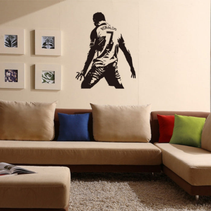 Football Player Action Silhouette Student Dormitory Bedroom Decoration Wall Sticker