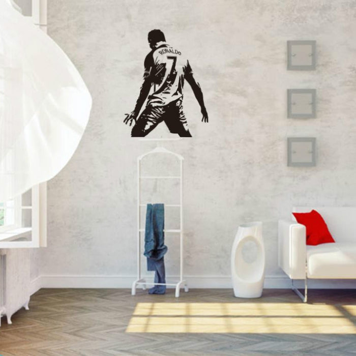 Football Player Action Silhouette Student Dormitory Bedroom Decoration Wall Sticker