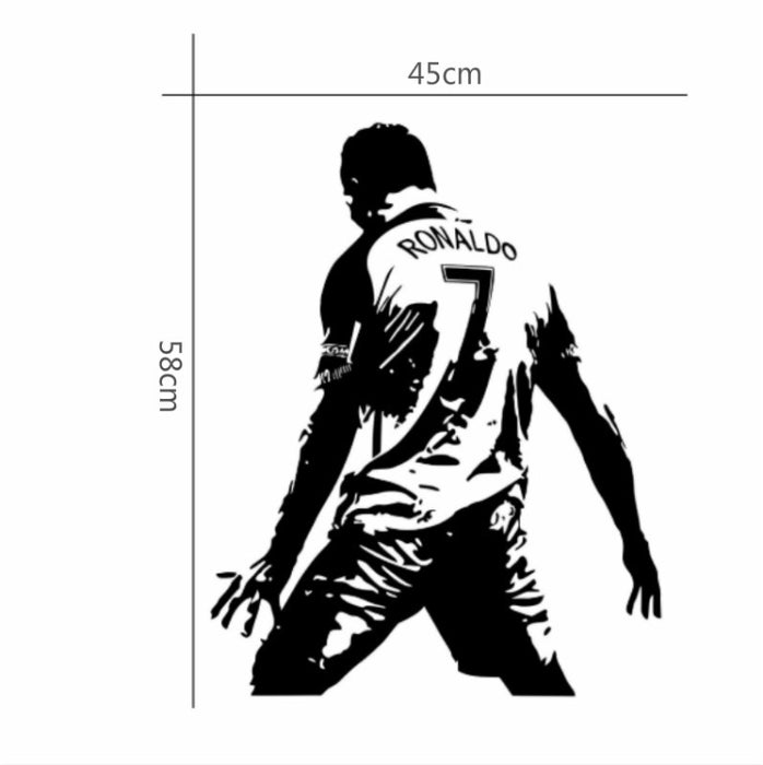 Football Player Action Silhouette Student Dormitory Bedroom Decoration Wall Sticker