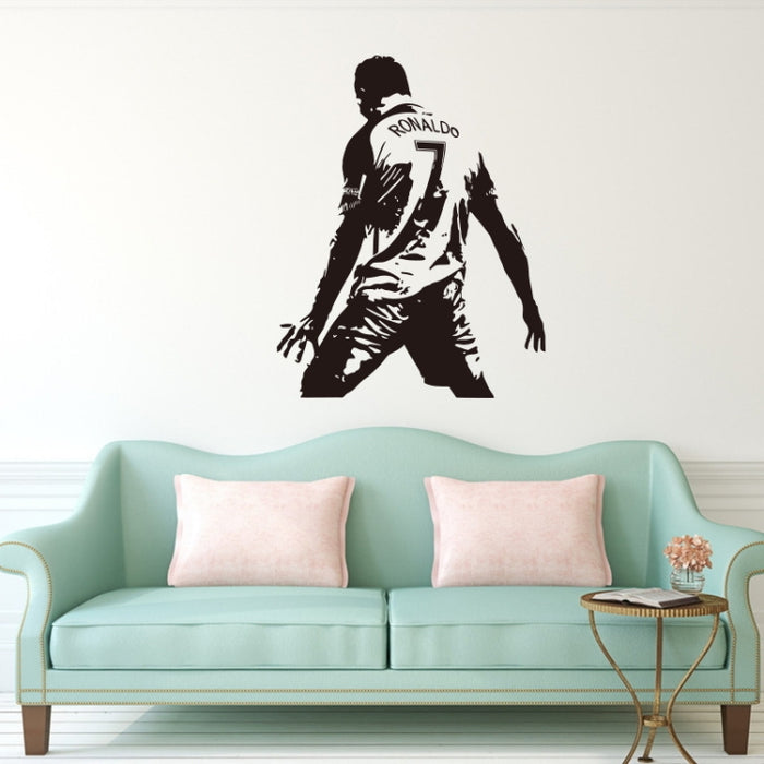 Football Player Action Silhouette Student Dormitory Bedroom Decoration Wall Sticker