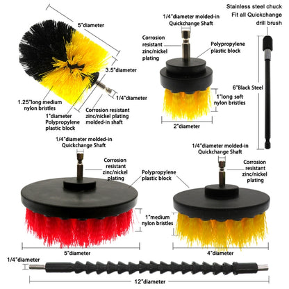 19 in 1 Household Nylon Hexagonal Electric Drill Brush Pads Scouring Sanding Disc Pad Kits