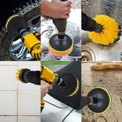 19 in 1 Household Nylon Hexagonal Electric Drill Brush Pads Scouring Sanding Disc Pad Kits