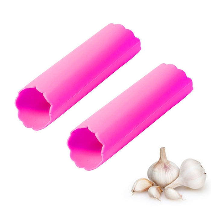 2 PCS Kitchen Peeling Garlic Press Garlic Peeler Does Not Hurt the Hand Silicone Garlic Peeler