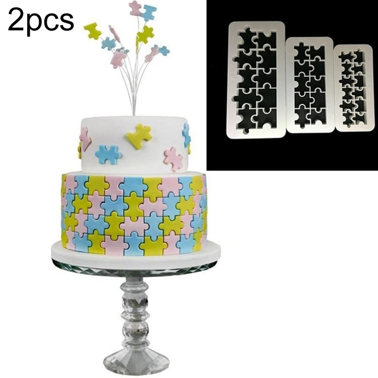 2 PCS Chocolate Cake Geometric Puzzle Embossed Strip Foundation Shape Graphic Biscuit Mold Stamping Tool