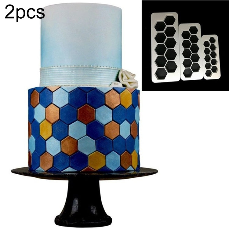 2 PCS Chocolate Cake Geometric Puzzle Embossed Strip Foundation Shape Graphic Biscuit Mold Stamping Tool