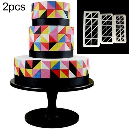 2 PCS Chocolate Cake Geometric Puzzle Embossed Strip Foundation Shape Graphic Biscuit Mold Stamping Tool