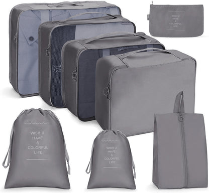 Travel Storage Bag Set Folding Storage Bag, 7 In 1, 8 In 1 Beam Mouth, 8 In 1 Cosmetic Bag