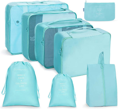 Travel Storage Bag Set Folding Storage Bag, 7 In 1, 8 In 1 Beam Mouth, 8 In 1 Cosmetic Bag