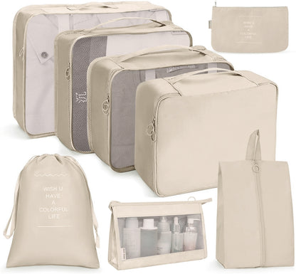 Travel Storage Bag Set Folding Storage Bag, 7 In 1, 8 In 1 Beam Mouth, 8 In 1 Cosmetic Bag