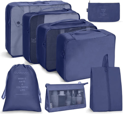 Travel Storage Bag Set Folding Storage Bag, 7 In 1, 8 In 1 Beam Mouth, 8 In 1 Cosmetic Bag