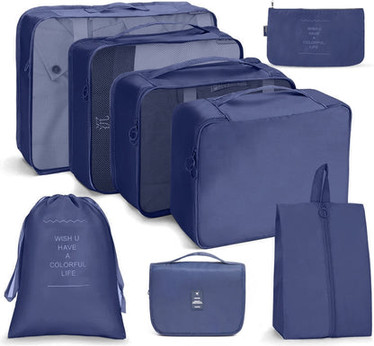 Travel Storage Bag Set Folding Storage Bag, 8 In 1 Toiletry Bag, 9 In 1 Cosmetic Bag, 9 In 1 Toiletry Bag