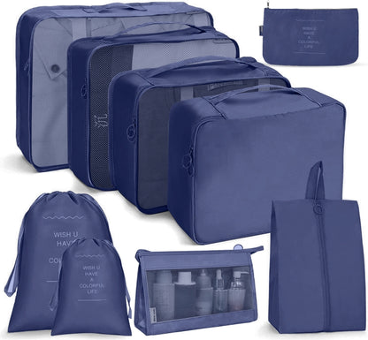 Travel Storage Bag Set Folding Storage Bag, 8 In 1 Toiletry Bag, 9 In 1 Cosmetic Bag, 9 In 1 Toiletry Bag