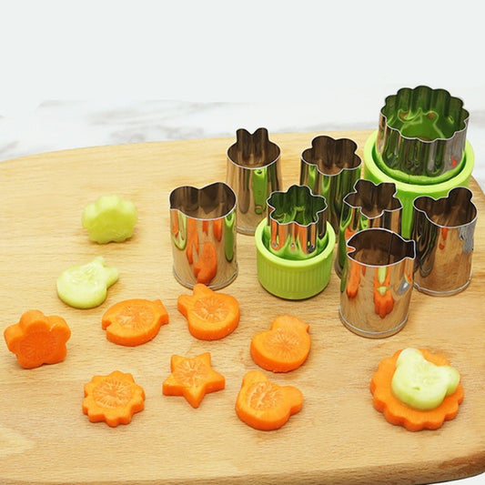 8 in 1 Stainless Steel Biscuit Mold Set Printing Vegetable Fruit Cutting Embossing Mold