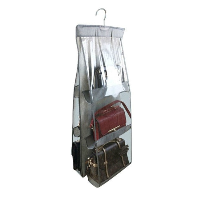 6 Pockets 3 Layers Foldable Hanging Bag Shelf Bag Purse Handbag Organizer