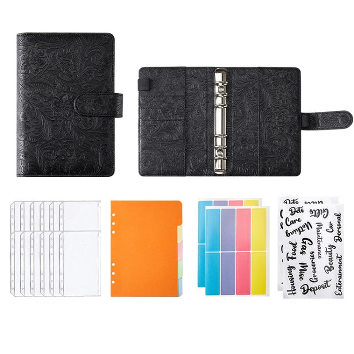 YMX-007 PU Leather Budget Binder Notebook Embossed Model Handbook