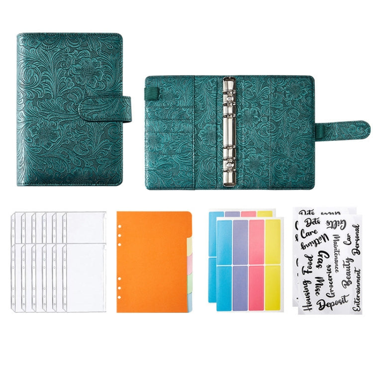 YMX-007 PU Leather Budget Binder Notebook Embossed Model Handbook, A6, A5