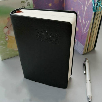 Ultra-Thick Retro Simple Lmitation Leather Thick Horizontal Blank Notebook, Specifications:Large Gold Rim Horizontal Line, Small Gold Rim Blank, Small White Rim Blank