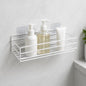 Wrought Iron Bathroom Shelf Wall Mounted Free Punch Toilet Rack, Square (Black), Square (White)