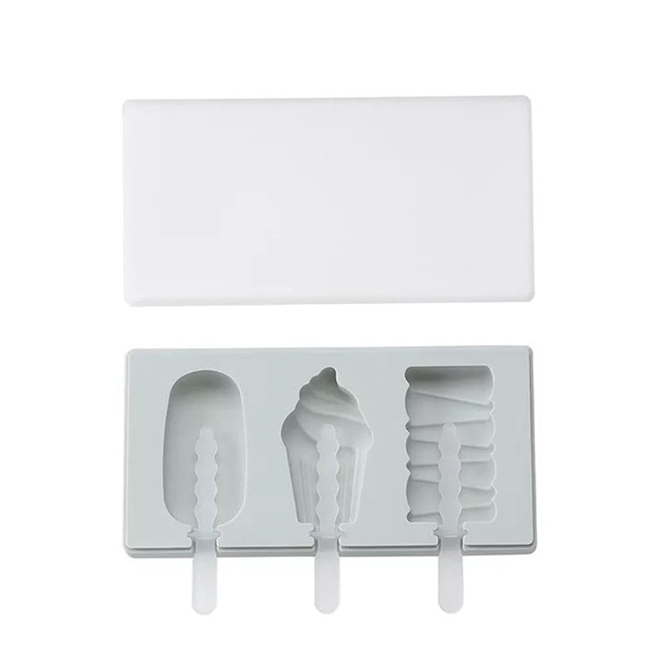 Silicone Cartoon Homemade Handmade DIY Ice Cream Popsicle Mould with Lid, Color Random Delivery, Ice Cream, Snowman Hippo Bunny