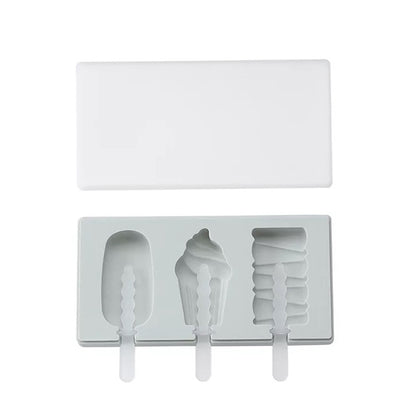 Silicone Cartoon Homemade Handmade DIY Ice Cream Popsicle Mould with Lid, Color Random Delivery, Ice Cream, Snowman Hippo Bunny