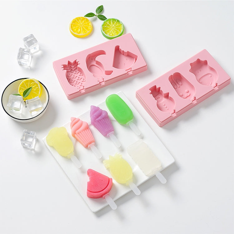 Silicone Cartoon Homemade Handmade DIY Ice Cream Popsicle Mould with Lid, Color Random Delivery, Ice Cream, Snowman Hippo Bunny