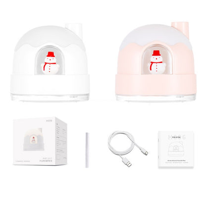 Snowman Humidifier Night Light USB Mute Cute Desktop Air Mini Atomizer Air Humidifier, ZAY-H006 Plug-in, ZAY-H006 Charge