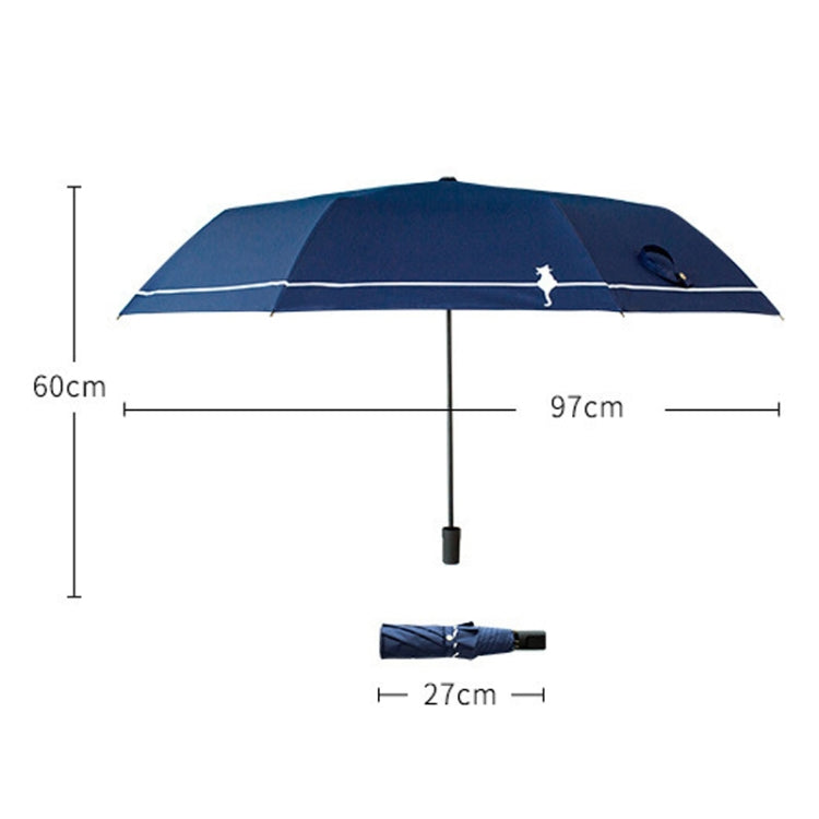 Small Fresh Forest Simple Sun and Rain Dual-use Sun Umbrella Sunscreen UV Protection Black Plastic Umbrella, Automatic