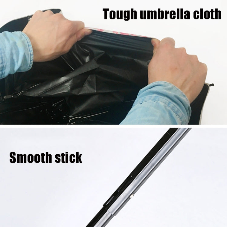 Small Fresh Forest Simple Sun and Rain Dual-use Sun Umbrella Sunscreen UV Protection Black Plastic Umbrella, Automatic