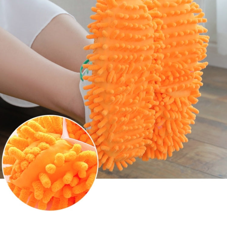 2pcs Chenille Lazy Mopping Shoe Cover Clean Floor Removable and Washable Mop Random Colour