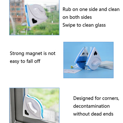 Double-sided Glass Window Cleaner Triangle Multifunctional Magnetic Glass Cleaner