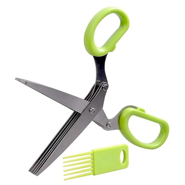 Minced 5 Layers Basil Rosemary Kitchen Scissor Shredded Chopped Scallion Cutter