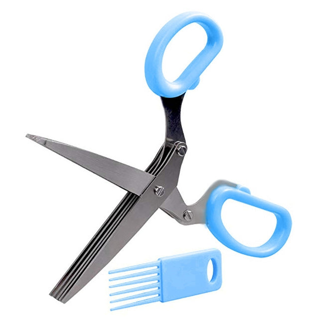 Minced 5 Layers Basil Rosemary Kitchen Scissor Shredded Chopped Scallion Cutter