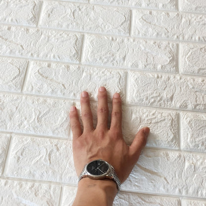 2 PCS Self Adhesive Waterproof TV Background Brick Wallpapers 3D Wall Sticker Living Room Wallpaper Mural Bedroom Decorative Stickers, 70cm x 77cm