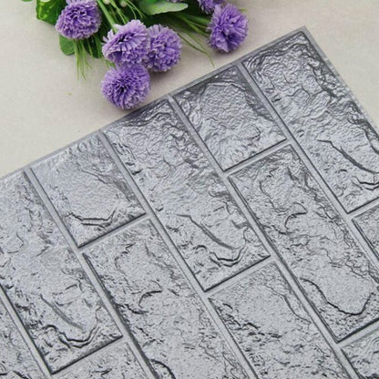 2 PCS Self Adhesive Waterproof TV Background Brick Wallpapers 3D Wall Sticker Living Room Wallpaper Mural Bedroom Decorative Stickers, 70cm x 77cm