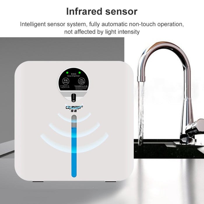 CRUCGRE Intelligent Automatic Induction Soap Dispenser Wall-mounted Foam Hand Washer Disinfector Alcohol Sprayer